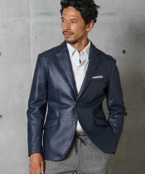 MEN'S BIGI（メンズビギ）の「ラムレザー テーラードジャケット（テーラードジャケット・メンズ・ブラック/ネイビー・03/02/01/04）」の22枚目の写真