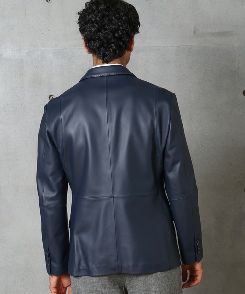 MEN'S BIGI（メンズビギ）の「ラムレザー テーラードジャケット（テーラードジャケット・メンズ・ブラック/ネイビー・03/02/01/04）」の8枚目の写真