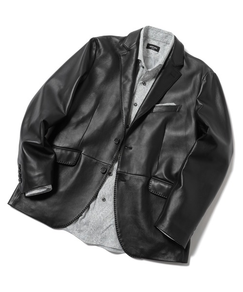 MEN'S BIGI（メンズビギ）の「ラムレザー テーラードジャケット