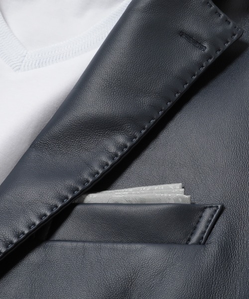 MEN'S BIGI（メンズビギ）の「ラムレザー テーラードジャケット（テーラードジャケット・メンズ・ブラック/ネイビー・03/02/01/04）」の11枚目の写真