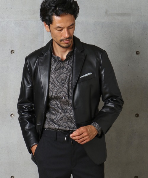 MEN'S BIGI（メンズビギ）の「ラムレザー テーラードジャケット