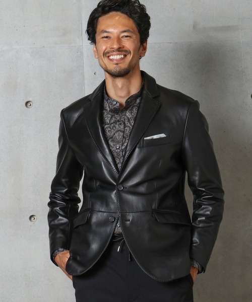 MEN'S BIGI（メンズビギ）の「ラムレザー テーラードジャケット（テーラードジャケット・メンズ・ブラック/ネイビー・03/02/01/04）」の10枚目の写真