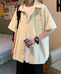 ストライプカジュアルルーズシャツ