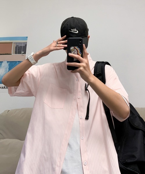 MGV（エムジーヴィー）の「ストライプカジュアルルーズシャツ（シャツ/ブラウス・メンズ・ライトピンク/イエロー/ブルー・LARGE/X-LARGE/MEDIUM）」の22枚目の写真