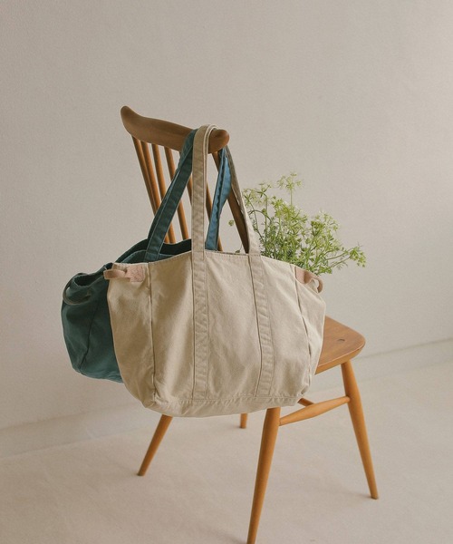 EFOLE（エフォル）の「キャンバス　ウォッシャブル　カラー　トートバッグ（トートバッグ・レディース・オフホワイト/オレンジ/ブルー・FREE）」の2枚目の写真