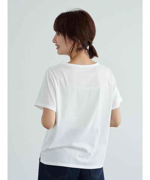 earth music&ecology（アースミュージックアンドエコロジー）の「PAS DE NOUVEELESちびT ＊（Tシャツ/カットソー・レディース・チャコールグレー/オフホワイト・S/M）」の7枚目の写真