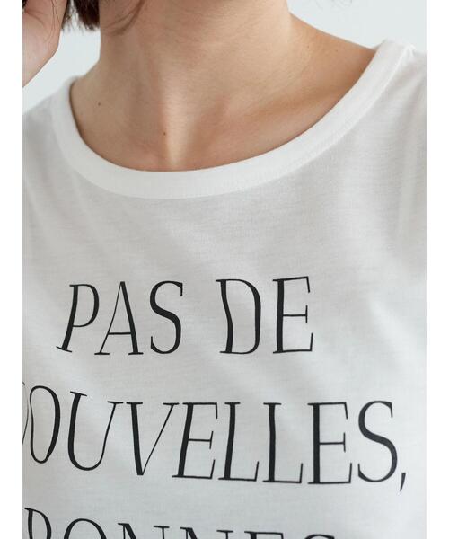 earth music&ecology（アースミュージックアンドエコロジー）の「PAS DE NOUVEELESちびT ＊（Tシャツ/カットソー・レディース・チャコールグレー/オフホワイト・S/M）」の8枚目の写真