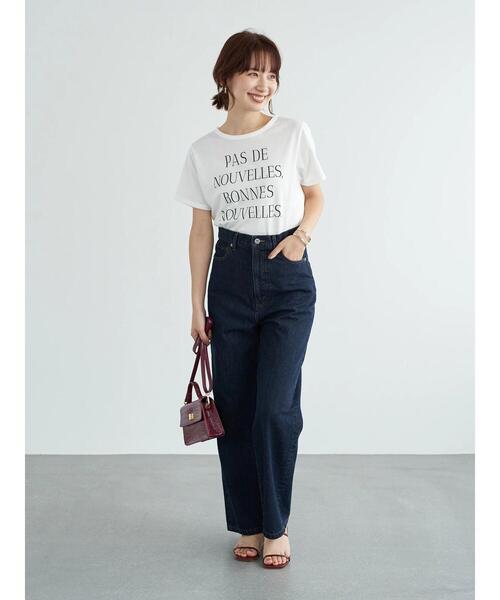 earth music&ecology（アースミュージックアンドエコロジー）の「PAS DE NOUVEELESちびT ＊（Tシャツ/カットソー・レディース・チャコールグレー/オフホワイト・S/M）」の12枚目の写真