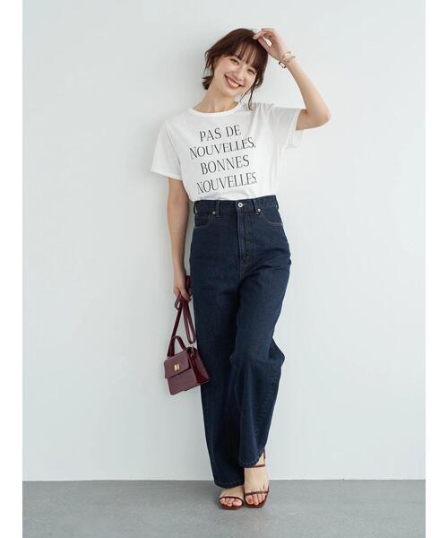 earth music&ecology（アースミュージックアンドエコロジー）の「PAS DE NOUVEELESちびT ＊（Tシャツ/カットソー・レディース・チャコールグレー/オフホワイト・S/M）」の13枚目の写真