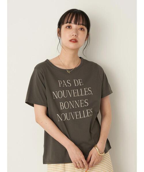 earth music&ecology（アースミュージックアンドエコロジー）の「PAS DE NOUVEELESちびT ＊（Tシャツ/カットソー・レディース・チャコールグレー/オフホワイト・S/M）」の17枚目の写真