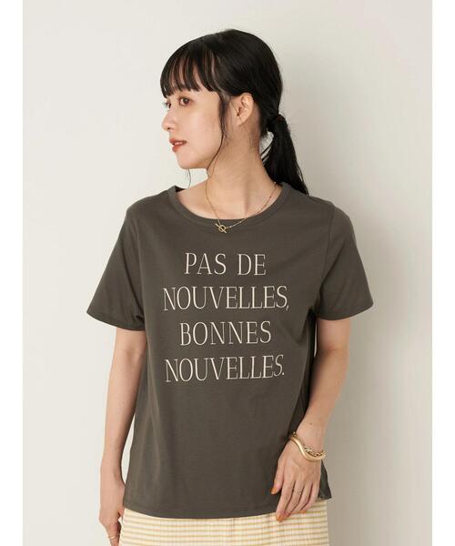 earth music&ecology（アースミュージックアンドエコロジー）の「PAS DE NOUVEELESちびT ＊（Tシャツ/カットソー・レディース・チャコールグレー/オフホワイト・S/M）」の18枚目の写真