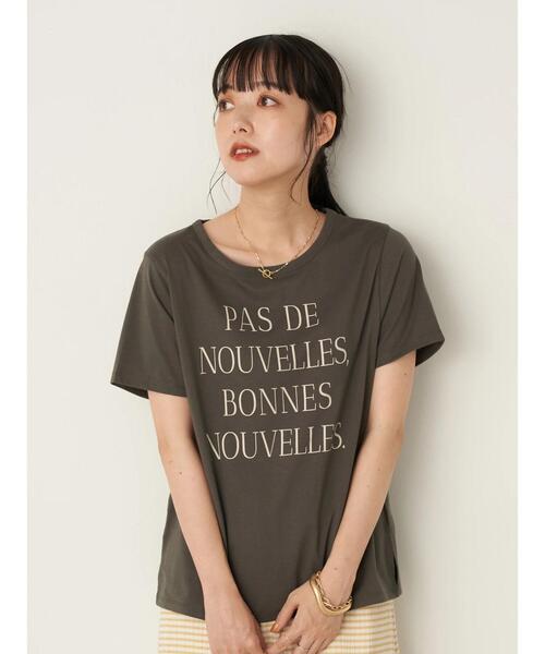 earth music&ecology（アースミュージックアンドエコロジー）の「PAS DE NOUVEELESちびT ＊（Tシャツ/カットソー・レディース・チャコールグレー/オフホワイト・S/M）」の19枚目の写真
