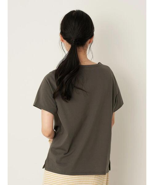 earth music&ecology（アースミュージックアンドエコロジー）の「PAS DE NOUVEELESちびT ＊（Tシャツ/カットソー・レディース・チャコールグレー/オフホワイト・S/M）」の21枚目の写真