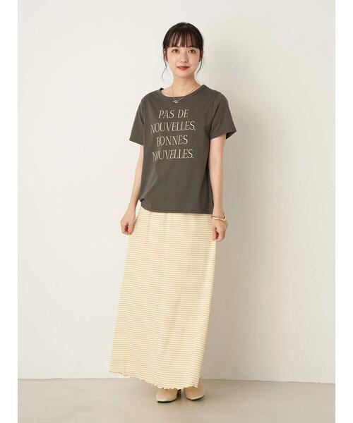 earth music&ecology（アースミュージックアンドエコロジー）の「PAS DE NOUVEELESちびT ＊（Tシャツ/カットソー・レディース・チャコールグレー/オフホワイト・S/M）」の22枚目の写真