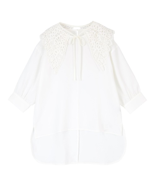 titivate（ティティベイト）の「つけ襟7分袖ﾌﾞﾗｳｽ（シャツ/ブラウス・レディース・ホワイト/ブラック/ブラウン・M）」の4枚目の写真