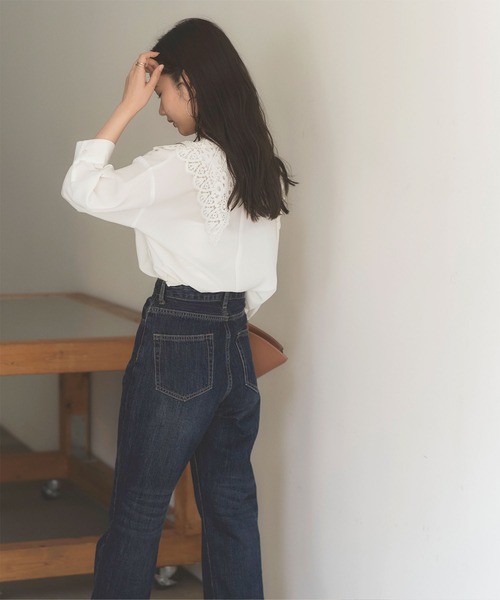 titivate（ティティベイト）の「つけ襟7分袖ﾌﾞﾗｳｽ（シャツ/ブラウス・レディース・ホワイト/ブラック/ブラウン・M）」の6枚目の写真