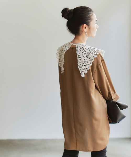 titivate（ティティベイト）の「つけ襟7分袖ﾌﾞﾗｳｽ（シャツ/ブラウス・レディース・ホワイト/ブラック/ブラウン・M）」の8枚目の写真