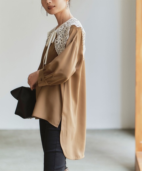 titivate（ティティベイト）の「つけ襟7分袖ﾌﾞﾗｳｽ（シャツ/ブラウス・レディース・ホワイト/ブラック/ブラウン・M）」の9枚目の写真