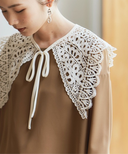 titivate（ティティベイト）の「つけ襟7分袖ﾌﾞﾗｳｽ（シャツ/ブラウス・レディース・ホワイト/ブラック/ブラウン・M）」の11枚目の写真