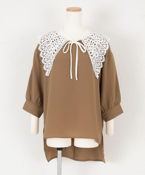 titivate（ティティベイト）の「つけ襟7分袖ﾌﾞﾗｳｽ（シャツ/ブラウス・レディース・ホワイト/ブラック/ブラウン・M）」の12枚目の写真