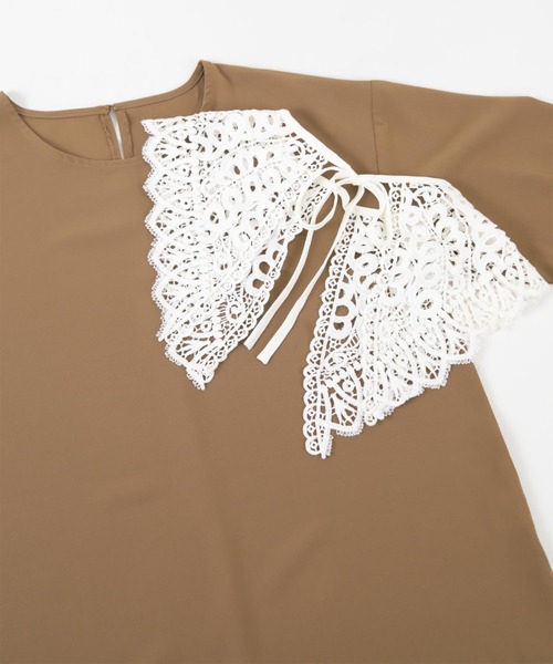 titivate（ティティベイト）の「つけ襟7分袖ﾌﾞﾗｳｽ（シャツ/ブラウス・レディース・ホワイト/ブラック/ブラウン・M）」の15枚目の写真