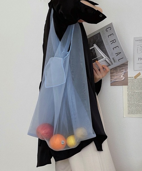 etade(エタード)の「【etade】sheer shopping bag etda9(ショルダーバッグ・レディース・ライトブルー/ブラック・FREE)」の18枚目の写真