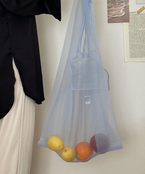 etade(エタード)の「【etade】sheer shopping bag etda9(ショルダーバッグ・レディース・ライトブルー/ブラック・FREE)」の3枚目の写真