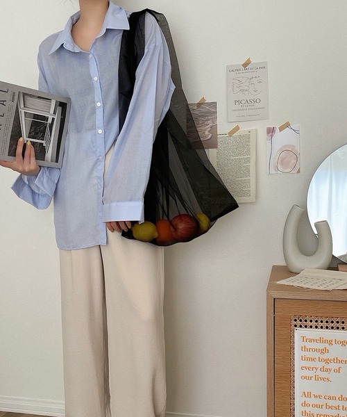 etade(エタード)の「【etade】sheer shopping bag etda9(ショルダーバッグ・レディース・ライトブルー/ブラック・FREE)」の8枚目の写真