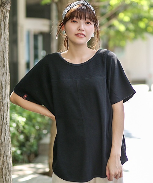 チチカカ（チチカカ）の「ワッフルドルマンＴシャツ（Tシャツ/カットソー・レディース・カーキ/ブラック/アイボリー・FREE）」の2枚目の写真