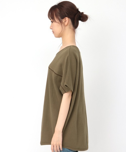 チチカカ（チチカカ）の「ワッフルドルマンＴシャツ（Tシャツ/カットソー・レディース・カーキ/ブラック/アイボリー・FREE）」の11枚目の写真