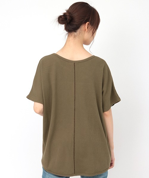 チチカカ（チチカカ）の「ワッフルドルマンＴシャツ（Tシャツ/カットソー・レディース・カーキ/ブラック/アイボリー・FREE）」の15枚目の写真