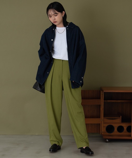 Aunt Marie's（アントマリーズ）の「バックレースアップオーバーデニムジャケット（デニムジャケット・レディース・ネイビー/ブラック・FREE）」の4枚目の写真