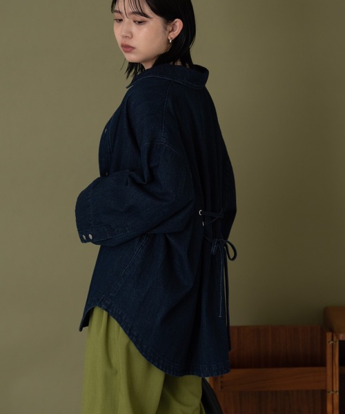 Aunt Marie's（アントマリーズ）の「バックレースアップオーバーデニムジャケット（デニムジャケット・レディース・ネイビー/ブラック・FREE）」の8枚目の写真