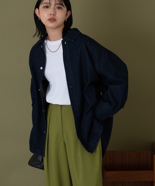 Aunt Marie's（アントマリーズ）の「バックレースアップオーバーデニムジャケット（デニムジャケット・レディース・ネイビー/ブラック・FREE）」の12枚目の写真