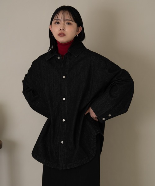 Aunt Marie's（アントマリーズ）の「バックレースアップオーバーデニムジャケット（デニムジャケット・レディース・ネイビー/ブラック・FREE）」の10枚目の写真