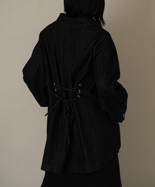 Aunt Marie's（アントマリーズ）の「バックレースアップオーバーデニムジャケット（デニムジャケット・レディース・ネイビー/ブラック・FREE）」の16枚目の写真