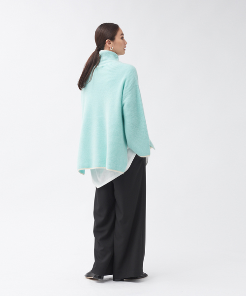 qualite（カリテ）の「片畦ラクーンタートルニットプルオーバー（ニット/セーター・レディース・アイボリー/ライトブルー/チャコールグレー・フリー）」の18枚目の写真