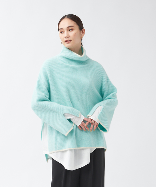 qualite（カリテ）の「片畦ラクーンタートルニットプルオーバー（ニット/セーター・レディース・アイボリー/ライトブルー/チャコールグレー・フリー）」の21枚目の写真