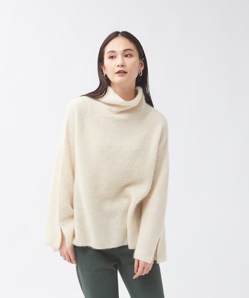 qualite（カリテ）の「片畦ラクーンタートルニットプルオーバー（ニット/セーター・レディース・アイボリー/ライトブルー/チャコールグレー・フリー）」の22枚目の写真
