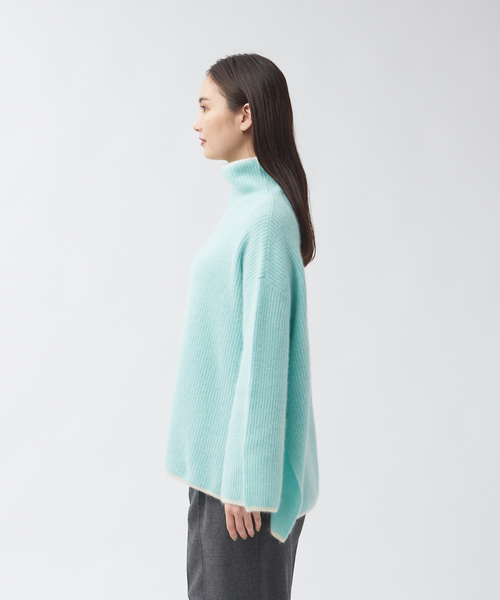 qualite（カリテ）の「片畦ラクーンタートルニットプルオーバー（ニット/セーター・レディース・アイボリー/ライトブルー/チャコールグレー・フリー）」の5枚目の写真