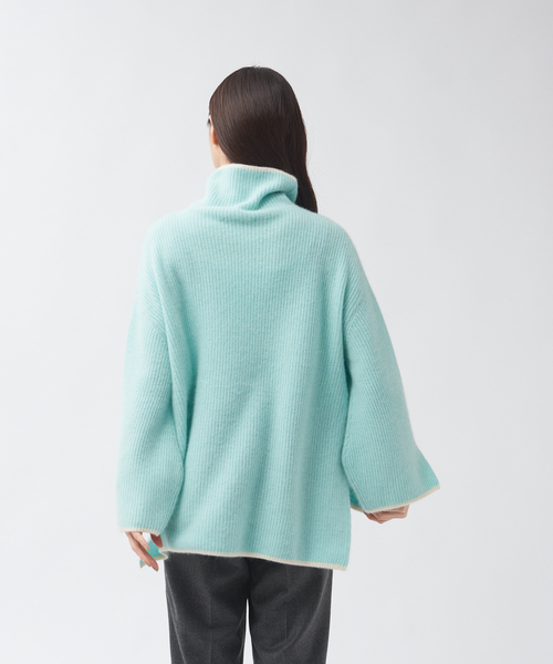 qualite（カリテ）の「片畦ラクーンタートルニットプルオーバー（ニット/セーター・レディース・アイボリー/ライトブルー/チャコールグレー・フリー）」の11枚目の写真