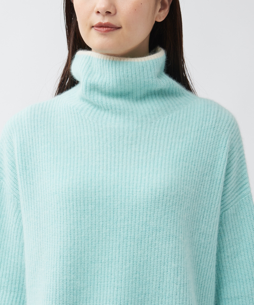 qualite（カリテ）の「片畦ラクーンタートルニットプルオーバー（ニット/セーター・レディース・アイボリー/ライトブルー/チャコールグレー・フリー）」の17枚目の写真