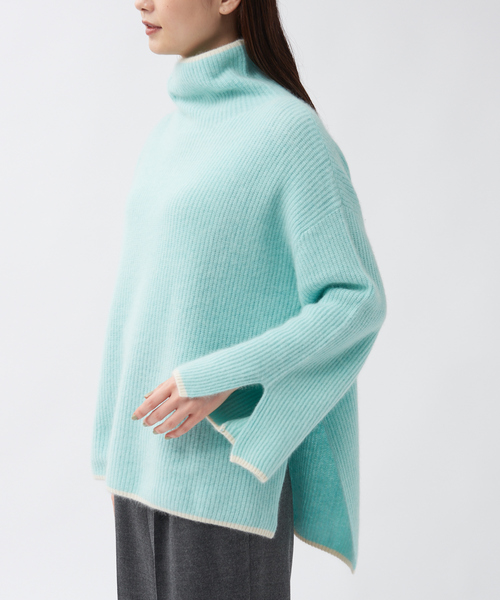 qualite（カリテ）の「片畦ラクーンタートルニットプルオーバー（ニット/セーター・レディース・アイボリー/ライトブルー/チャコールグレー・フリー）」の20枚目の写真