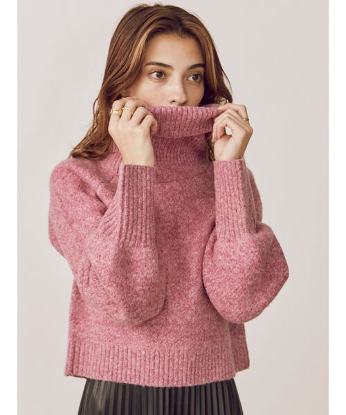 EVRIS（エヴリス）の「タートルクロップドニットトップス（ニット/セーター・レディース・ブラック/グリーン/ピンク/ホワイト・FREE）」の16枚目の写真