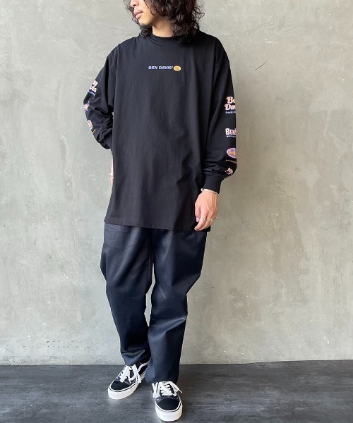 BEN DAVIS（ベンデイビス）の「[BEN DAVIS/ベンデイビス] BANNERS 袖プリントロンT（Tシャツ/カットソー・レディース・ホワイト/ブラック/パープル・M/L/XL）」の10枚目の写真