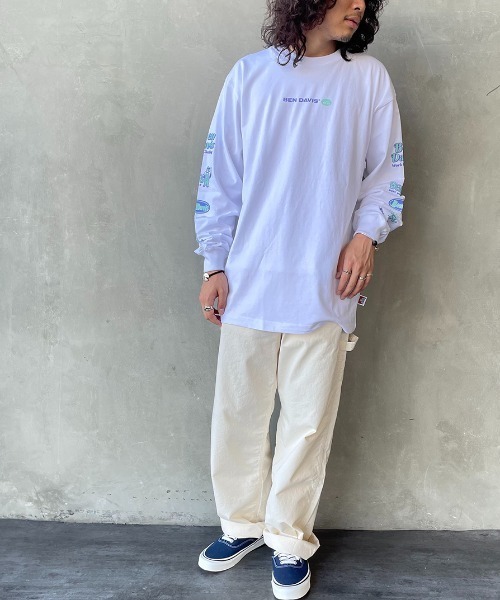 BEN DAVIS（ベンデイビス）の「[BEN DAVIS/ベンデイビス] BANNERS 袖プリントロンT（Tシャツ/カットソー・レディース・ホワイト/ブラック/パープル・M/L/XL）」の15枚目の写真