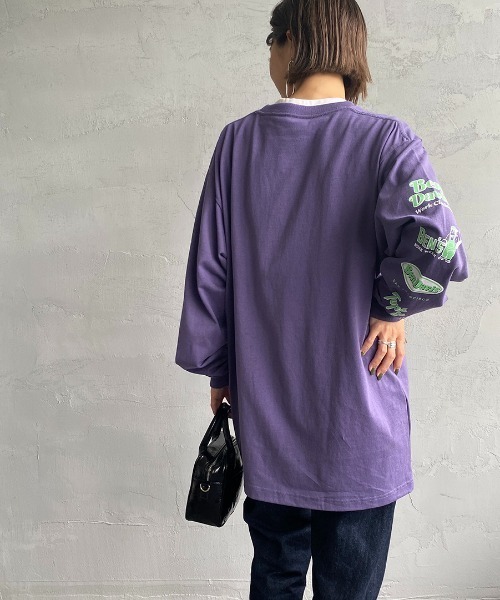 BEN DAVIS（ベンデイビス）の「[BEN DAVIS/ベンデイビス] BANNERS 袖プリントロンT（Tシャツ/カットソー・レディース・ホワイト/ブラック/パープル・M/L/XL）」の20枚目の写真