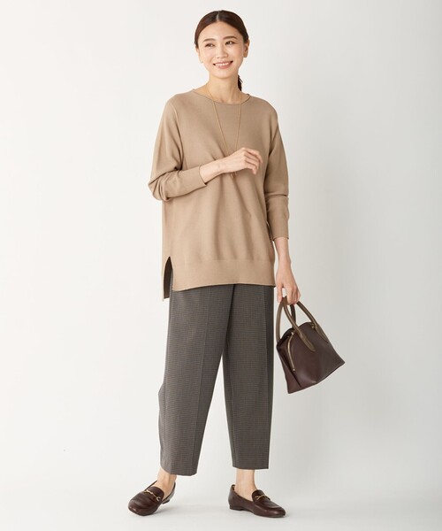 J.PRESS(ジェイプレス)の「【WEB限定カラーあり】【洗える】NEWESTバックピーチチェック ワイドパンツ(その他パンツ・レディース・グレー系3/ブラウン系3・7/13/11/9)」の10枚目の写真