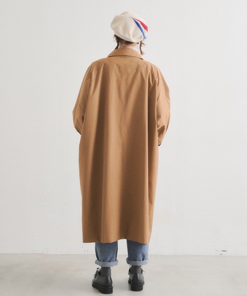 manana suerte(マニャーナスエルテ)の「ビッグシルエットステンカラーコート(ステンカラーコート・レディース・ブラック/ベージュ・FREE)」の6枚目の写真