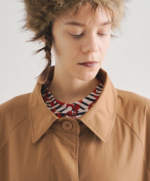 manana suerte(マニャーナスエルテ)の「ビッグシルエットステンカラーコート(ステンカラーコート・レディース・ブラック/ベージュ・FREE)」の18枚目の写真